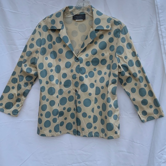 Kweejibo Polka Dot Button-Up Blouse - Picture 1 of 3